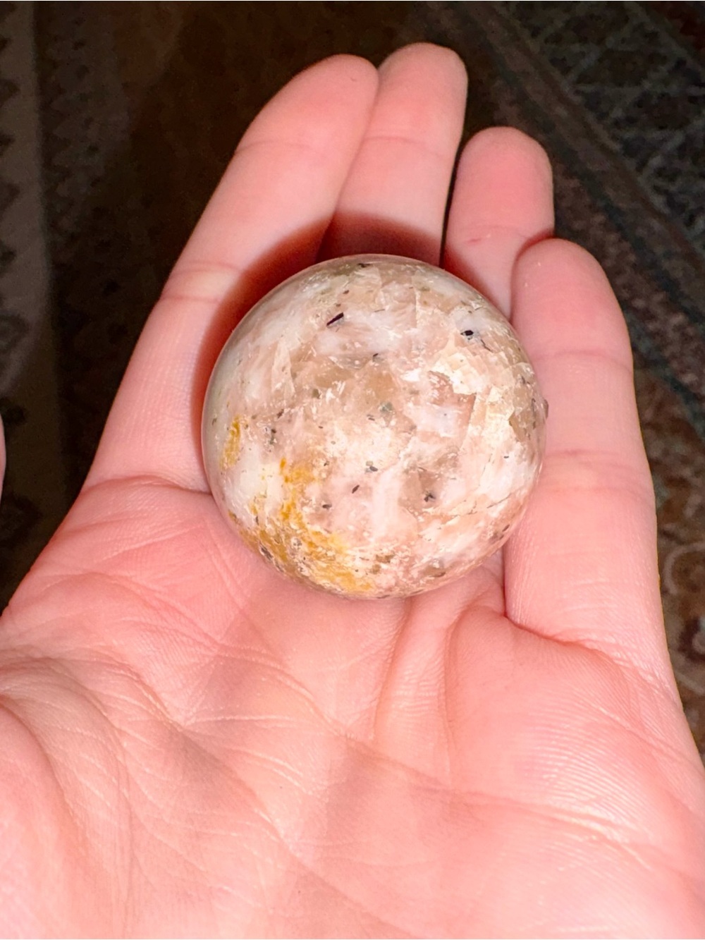 Polished Pink Cream Jasper Crystal Sphere
